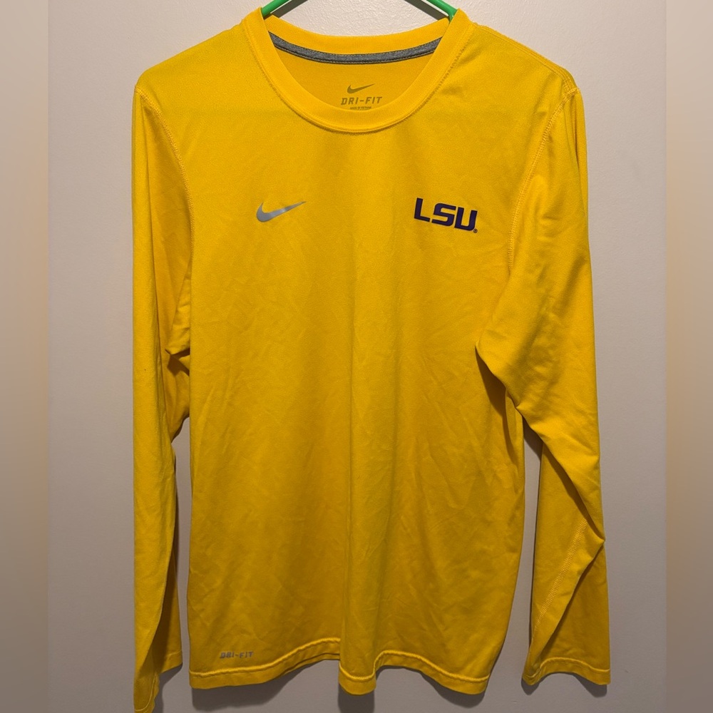 Nike Yellow LSU Long Sleeve Dri-FIT Tee